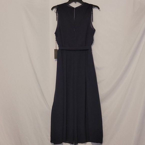 Vince Camuto Chiffon Cropped Leght Navy Blue size 10 Jumpsuit - Picture 9 of 13